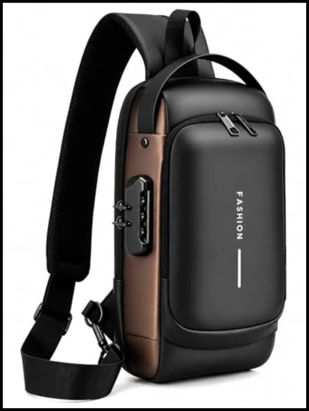 Anti-Theft Crossbody Sling Backpack with USB Charging Port for Travel Work